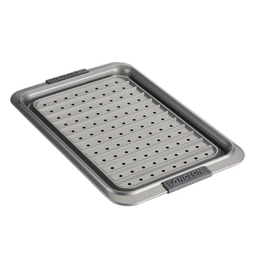Anolon Advanced Nonstick Bakeware Set, Nonstick Cookie Sheet / Baking Sheet and Crisper Pan - 2 Piece, Graphite Gray