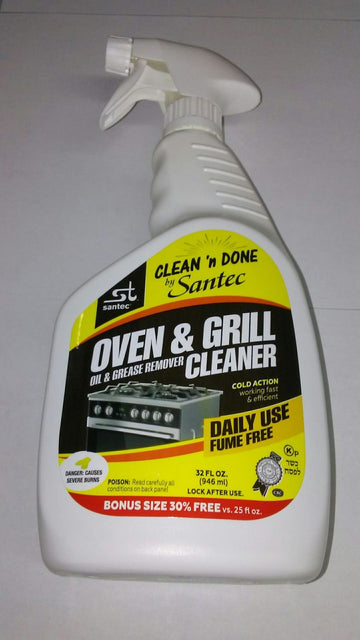 Clean'N Done Oil & Grease Remover Oven & Grill Cleaner 32oz Pack (3, Daily Use (Yellow))