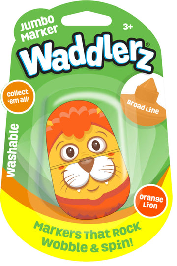 Waddlerz Jumbo Animal Marker, Collectible, Broad Line Tip, Orange Lion