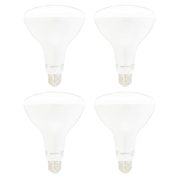 Amazon Basics 100 Watt Equivalent, Dimmable, 17 W, BR40 LED Light Bulb , Soft White, 4-Pack