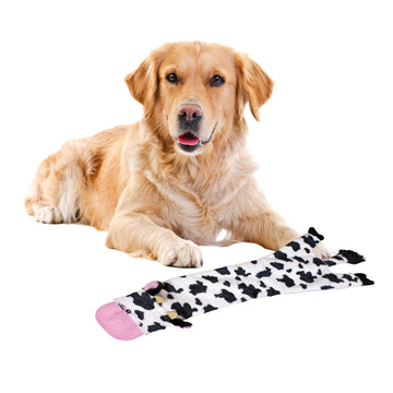 SPOT Skinneeez Crinklers Cow 23-Inch Stuffing-Free Squeaky Dog Toy – Interactive Plush Toy for Medium & Large Dogs – Mess Free Play for Light & Moderate Chewers