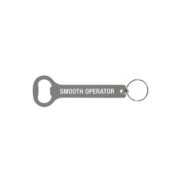 About Face Designs Smooth Operator On Grey 4 inch Metal Keychain and Bottle Opener