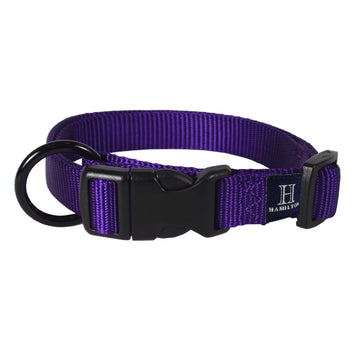 Hamilton Adjustable Nylon Dog Collar for Small Medium Large Dogs, Purple, 5/8" Wide x 12-18" Neck