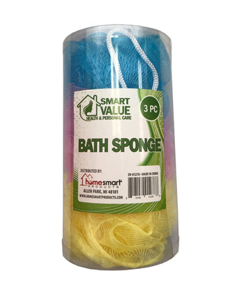 SMART VALUE Bath Sponge in Canister 3 PSc