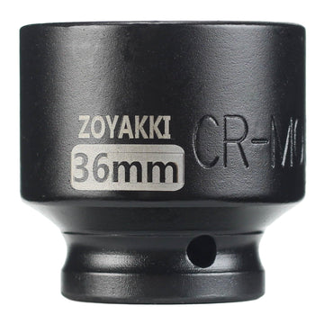 ZOYAKKI 1/2" Drive x 36mm Shallow Impact Socket,CR-MO Steel,1PCS Drive 6 Point Axle Nut Socket for Easy Removal of Axle Shaft Nuts (Metric 36MM)