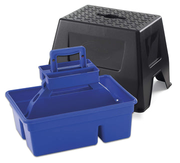 Little Giant Stable Storage Box and Stool DuraTote Stool and Tote Box with Carrying Handle (Blue) (Item No. DTSSBLUE)