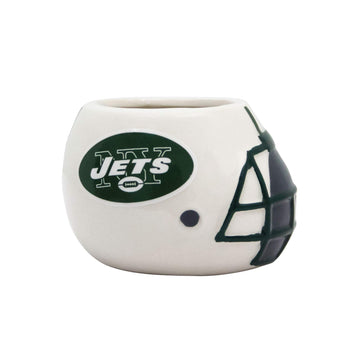 Sporticulture Ceramic Helmet Planter - New York Jets, 2 Pack, Indoor & Outdoor, 3.5 x 3 x 2.75 inches, Navy