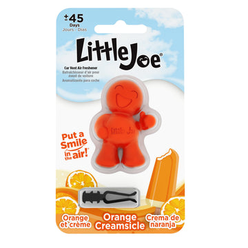 Little Joe 96414 Orange Creamsicle Scent Car Air Freshener Vent Clip, Fights Odors for up to 45 Days, Long-Lasting Freshness, Cute Car Odor Eliminator, Pack of 1