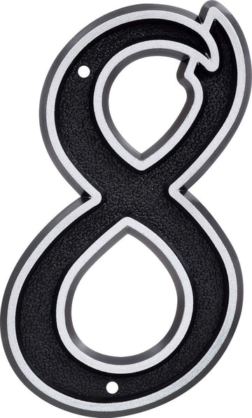 Hillman 845900 House Number 8, 5.5-Inch Reflective Silver, Black