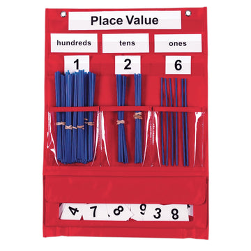Learning Resources Counting & Place Value Pocket Chart - Classroom Math Number Chart, Ones Tens Hundreds Classroom Pocket Charts, Place Value Manipulatives, Counting Charts