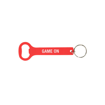 About Face Designs Game On Key Ring Bottle Opener, 1.5" x 4", Red