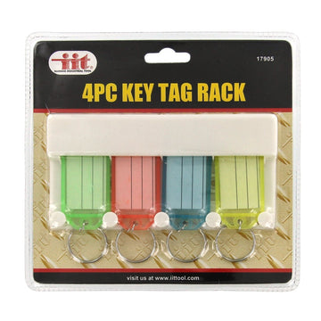 IIT 17905 Key Tag Rack with 4 Color Coded Key Tags,