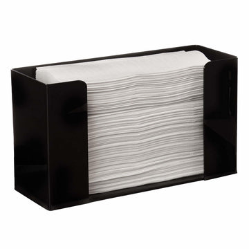 Industrial Paper Towel Dispenser - Heavy Duty Durable Easy Mount Jumbo Large Wall-Mounted Black Acrylic 12 x 6.5 Bathroom Sanitary Supply Holder for Small Business, School Classroom, Cleaning Closet