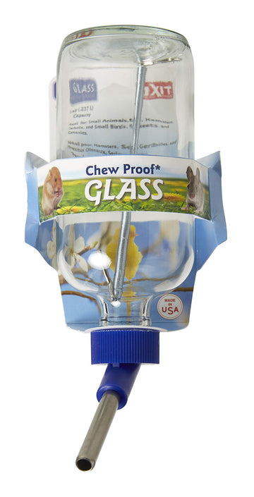 Lixit 30-0370-024 Glass Water Bottle for Birds and Small Animals, 8-Ounce