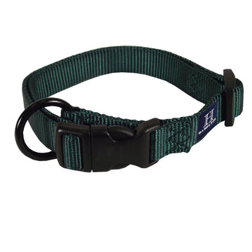 Hamilton Adjustable Nylon Dog Collar for Small Medium Large Dogs, Dark Green, 1" Wide x 18-26" Neck
