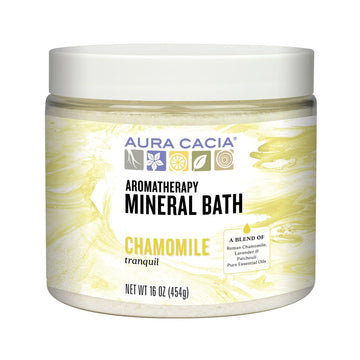 Aura Cacia Tranquil Chamomile Aromatherapy Mineral Bath | 16 oz. Jar