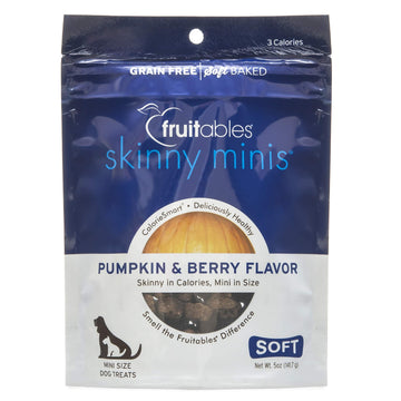 Fruitables: Skinny Minis Pumpkin and Berry Soft & Chewy Dog Treats, 5 oz