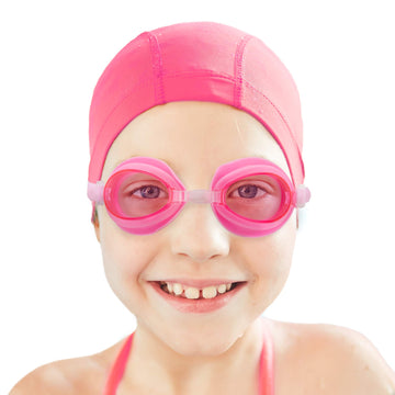 Kids Swimming Goggles with Case | UV Protection, Anti-fog with Easy Adjust Nose Piece | Silicone Gaskets and Strap Swim Eyewear for Boys & Girls | Water Fun, Recreation, Vacations