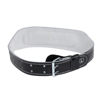 Swing Sports Leather Weightlifting Belt - 46in Black Extra Large Cushioned Gym Belt Supports Lower Back with Proper Form