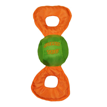 Jolly Pets Jolly Tug Dog Tug and Squeak Toy, Medium (Assorted Colors)