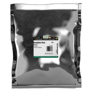 Frontier Co-op Roasted Dandelion Root Granules, 1lb Bulk Bag - Drip Grind Herb for Dandelion Root Tea, Juices, Stews, Soups, and More, Kosher