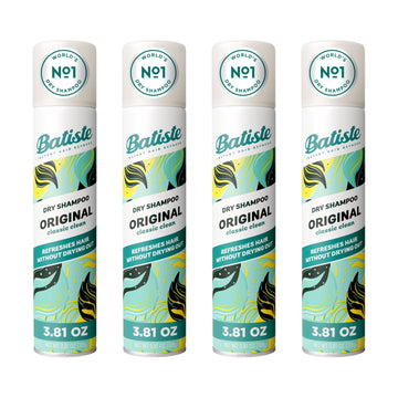 Batiste Instant Hair Refresh Dry Shampoo, Original Classic Clean, Refreshes Hair Without Drying Out, 3.81 oz (Pack of 4)