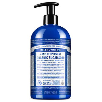 Dr. Bronner's Magic "All-One!" Organic Fair Trade Shikakai Soap, Spearmint Peppermint, 24-Ounce Pump Bottles (Pack of 2)