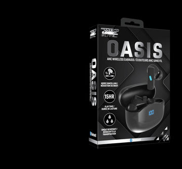ILLIYIN Elite Oasis USB Rechargeable ANC Wireless Earbuds with Bluetooth 5.3 + EDR, Hybrid ANC + ENC Noise Reduction, Touch Controls, Sweat Resistant and 15 Hour Total Use, Black