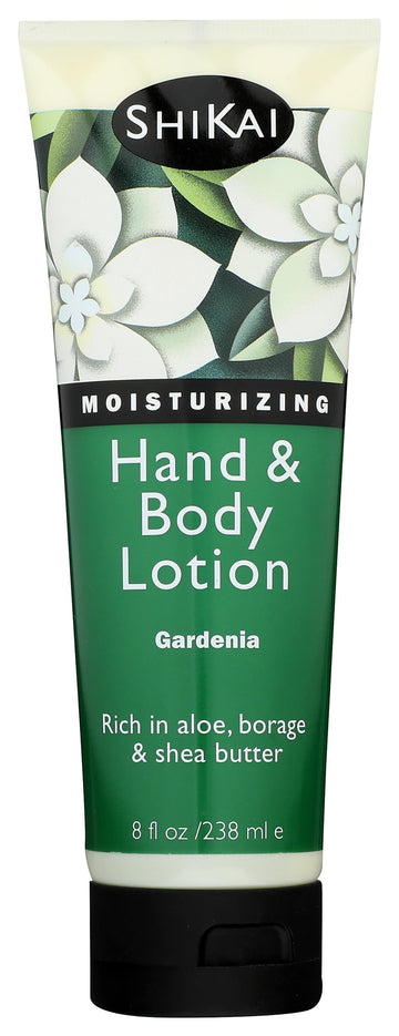 ShiKai Hand & Body Lotion (Gardenia, 8oz) | Daily Moisturizing Skincare for Dry and Cracked Hands | With Aloe Vera & Vitamin E