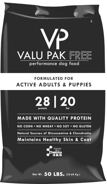 Valu-Pak Free 28-20 Dog Food | Black Bag | 50 lb