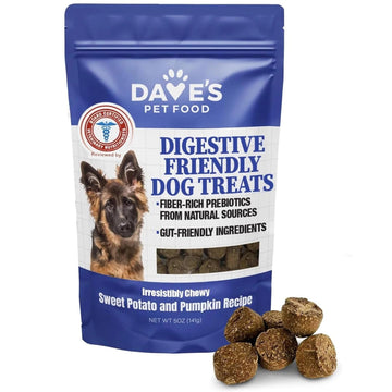 Dave's Pet Food Sweet Potato & Pumpkin Dog Treats for Sensitive Stomachs, Semi-Moist Soft & Digestive Friendly, Made in USA, Senior, Small & Large Dogs, Gut Health (1 Pack)