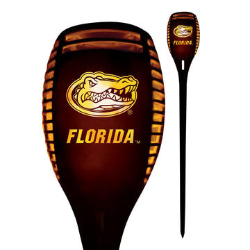 Sporticulture Florida Gators LED Solar Torch - 4" x 4" x 36" Waterproof & Sun Damage Resistant Solar Light with Flickering Flame - Decor for Patio, Front Porch or Poolside Landscape