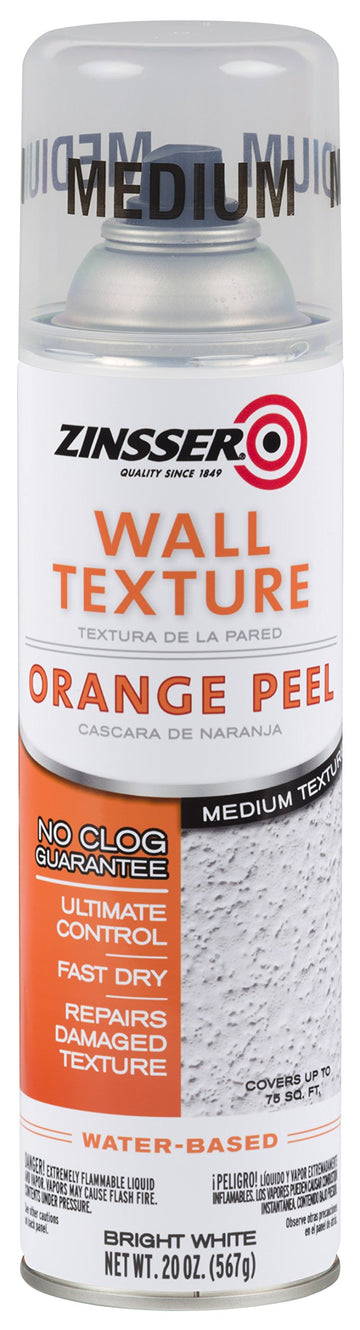 Rust-Oleum 202137 Zinsser Wall Texture 20Oz, Water-Based Orange Peel Medium