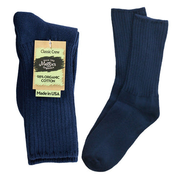 Maggie's - Organic Navy Crew Socks (1 Pair)