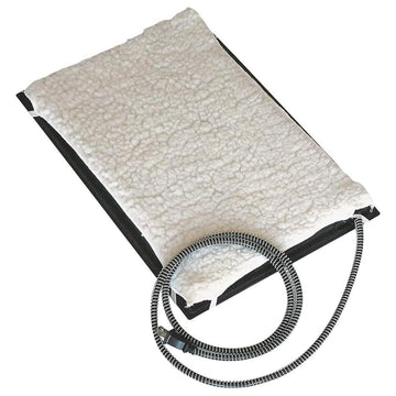 Farm Innovators HM-60S 13 x 19 In Plastic Heated Pet Mat with Fleece Cover and Heavy Duty Anti Chew Cord Protector for Dogs, Cats, and More, 60W