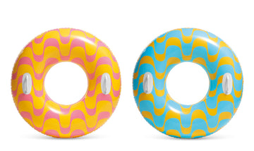 INTEX 59256 Wavy Dreams Inflatable Tube: Heavy Duty Grab Handles – 36" Diameter – 132lb Weight Capacity – One Tube – Color May Vary