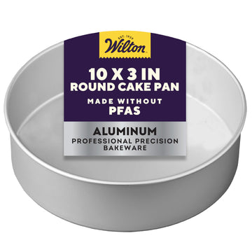 Wilton 10 in. Round Cake Pan, 3 in. Deep Aluminum Bakeware for Tall Cakes, Rust-Resistant, Even Heating, Professional Quality