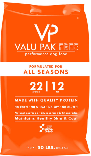 Specialty Feeds, Inc Valu-Pak Free 22-12 All Seasons Dog Food, Gluten Free, Wheat Free, Corn Free, Soy Free, Skin & Coat Health, 50 lbs