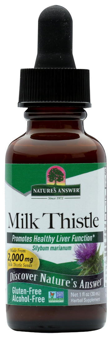 Nature's Answer Milk Thistle Extract | Promotes Healthy Liver Function | Cleanse and Detox Supplement | Non-GMO, Kosher Certified & Gluten-Free 1oz