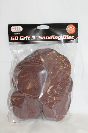 IIT 82078 60 Grit 3" Sanding Discs, 25 Pack
