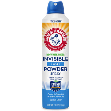 Arm & Hammer Invisible Foot Powder Spray, Clear Talc-Free Foot Odor & Sweat Control, Foot Spray Odor Eliminator Spray, Foot Odor Eliminator For Men & Women, Foot Odor Spray, 7 Oz (1 Pack)