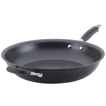 Anolon Advanced Home Hard Anodized Nonstick Frying Pan, 14.5 Inch – Large Skillet with Helper Handle, 14 Inch Nonstick Frying Pan, Durable Cookware - Onyx