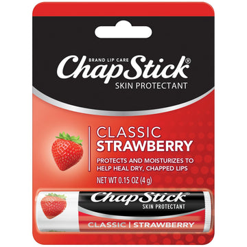 ChapStick Classic Strawberry Lip Balm Tubes, Lip Care and Lip Moisturizer - 0.15 Oz (Pack of 1)