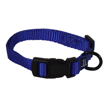 Hamilton Adjustable Nylon Dog Collar for Small Medium Large Dogs, Blue, 3/8" Wide x 7-12" Neck
