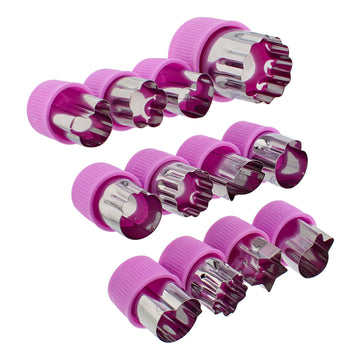 Spec101 Vegetable Chopper - 12pc Mini Food Chopper with Flower, Animal, and Shape Fruit Cutter Pieces for Treats