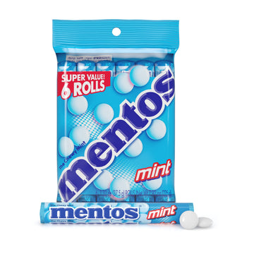 Mentos Chewy Mint Candy Roll, Peppermint, 1.32 ounce/14 Pieces (Pack of 6) multi pack