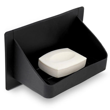 Lot45 Silicone Soap Dish Catch - Gray Shower Soap Holder Wall Mounted Sink Sponge Holder for Bath or Kitchen