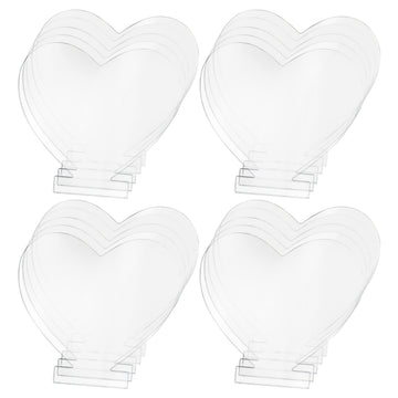 CraftyBook Heart Shaped Acrylic Boards 4 Piece Set - 5x7in Customizable Double Sided Clear Acrylic Thin Plexiglass Sheets