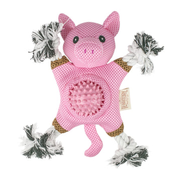 Territory 2 in 1 No Stuffing Removable Fetch Ball Tug Dog Toy for Small Medium Large Dogs, Pig