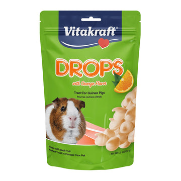 Vitakraft Drops with Orange Flavor Guinea Pig Treats 5.3 oz Bag Delicious Yogurt Enriched Snacks with Vitamin C Essential Nutrients and Wholesome Nourishment for Small Pets